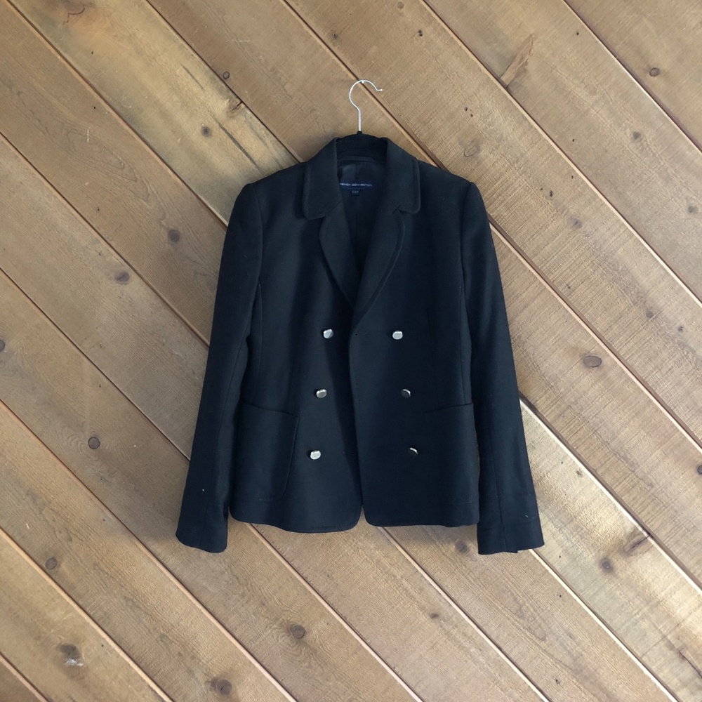 French Connection Double Breasted Wool Coat/ Blazer, US Size 2